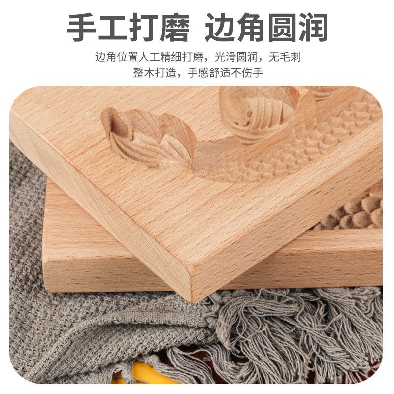❄️預購❄️櫸木端午龍舟粽子模具 米糕桂花糕龍舟模具 手工花樣饅頭模具 木製糕點月餅模 饅頭麵包模具 烘焙用具 月餅模具-細節圖3