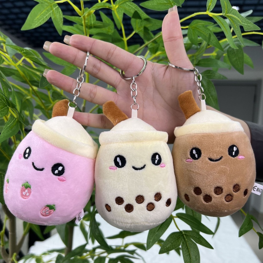 ❄️現貨❄️可愛珍珠奶茶吊飾 珍珠奶茶娃娃 奶茶掛件 吊飾 包包吊飾 奶茶玩偶 鑰匙圈 吊飾 掛件 毛絨娃娃 書包鑰匙圈-細節圖3