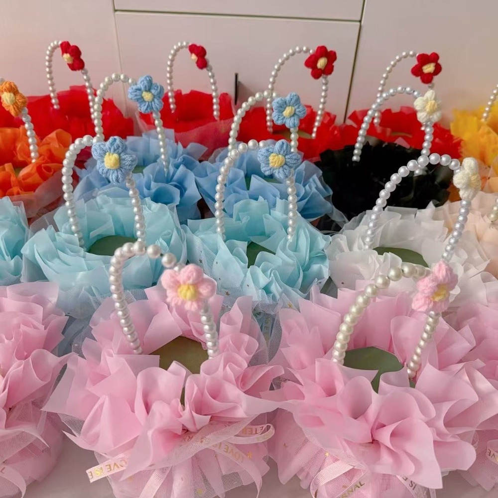 ❄️預購❄️手工製作手提小花籃 成品包裝 diy小花殼 可放鮮花 零食 模擬花 棒棒糖 饅頭 小花籃 花籃 生日 母親節-細節圖4