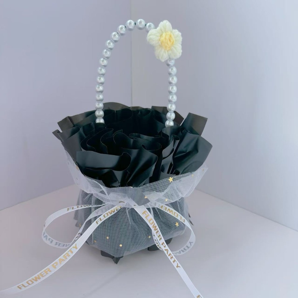 ❄️預購❄️手工製作手提小花籃 成品包裝 diy小花殼 可放鮮花 零食 模擬花 棒棒糖 饅頭 小花籃 花籃 生日 母親節-規格圖4