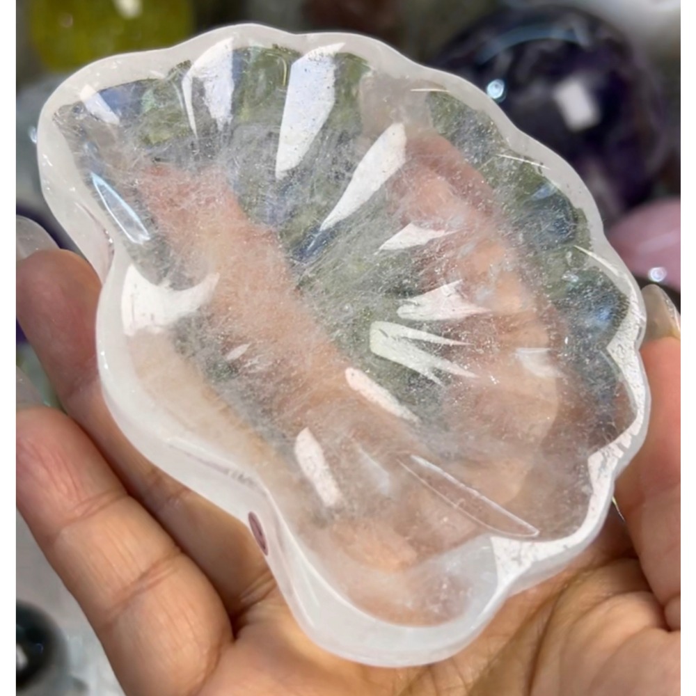 白水晶貝殼盤
