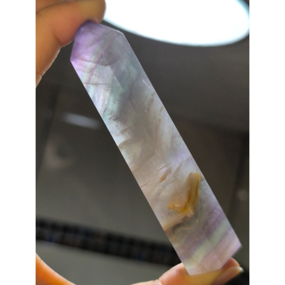 ❄️現貨❄️天然漸層螢石柱 螢石六稜柱 千層螢石六稜柱 七彩螢石 螢石水晶 六稜柱 螢石水晶柱 水晶礦石 漸層螢石 消除-細節圖2
