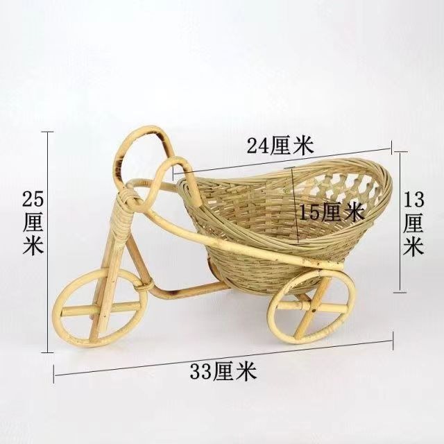 ❄️預購❄️手工竹編果籃 手工三輪車收納籃 竹編果籃 收納籃 手工南瓜車果籃 手工竹編籃子 蔬菜果籃 飯店擺飾 水果籃-規格圖4
