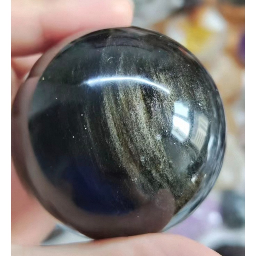 ❄️預購❄️天然絲絨質感金曜石圓球 金曜石球擺飾 金曜石 水晶金曜石 黑曜石 金曜石 銀曜石 擺飾 水晶球擺飾 辟邪 招-細節圖6