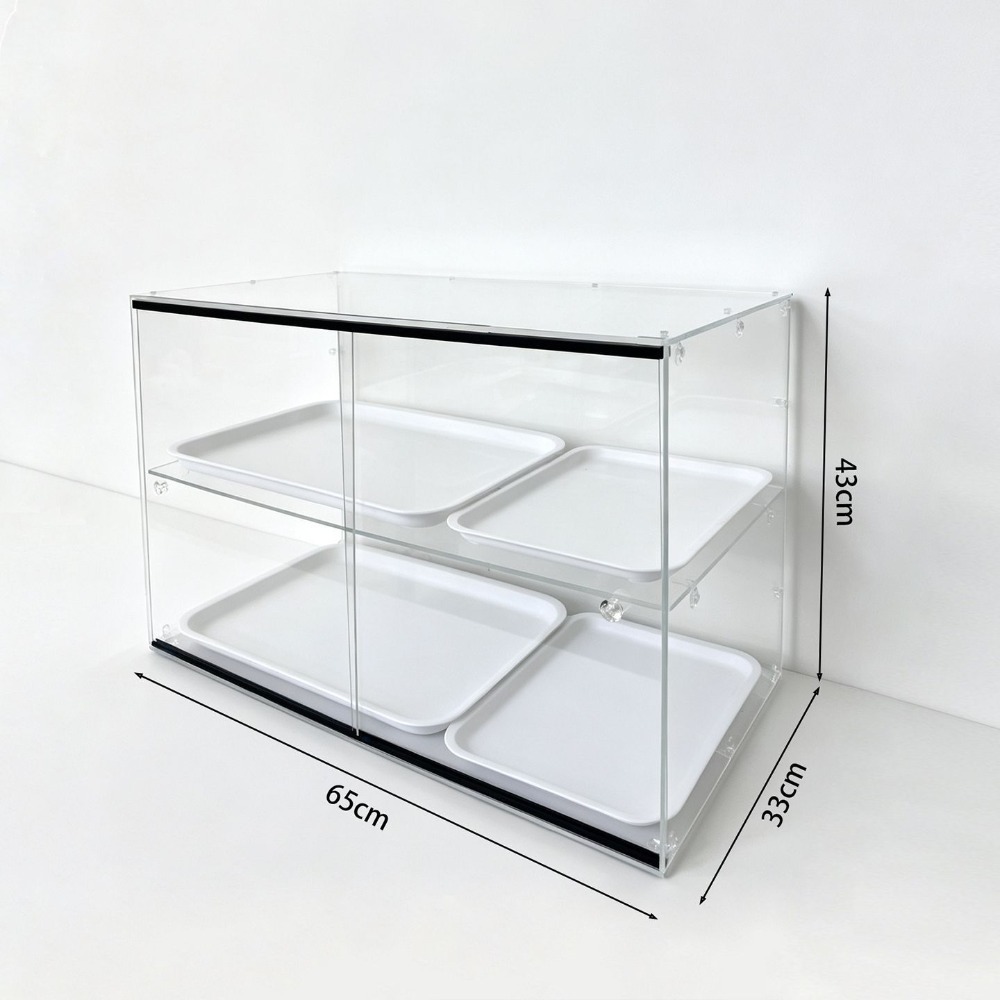 65CM推拉門展示櫃+2大托盤+2小托盤