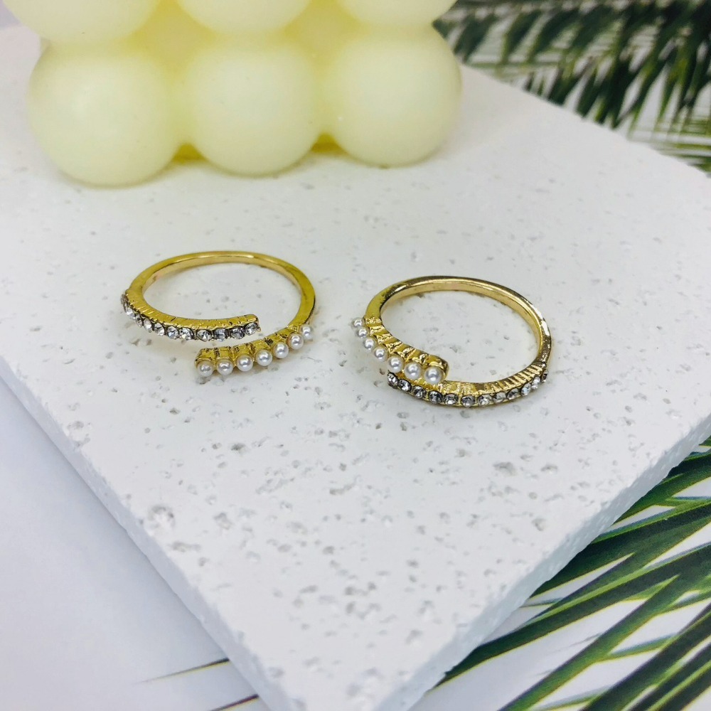 ⚡台灣快速出貨⚡𝐌𝐬. 𝐌𝐢𝐚𝐨 珍珠小鑽戒指｜AL100102-細節圖2