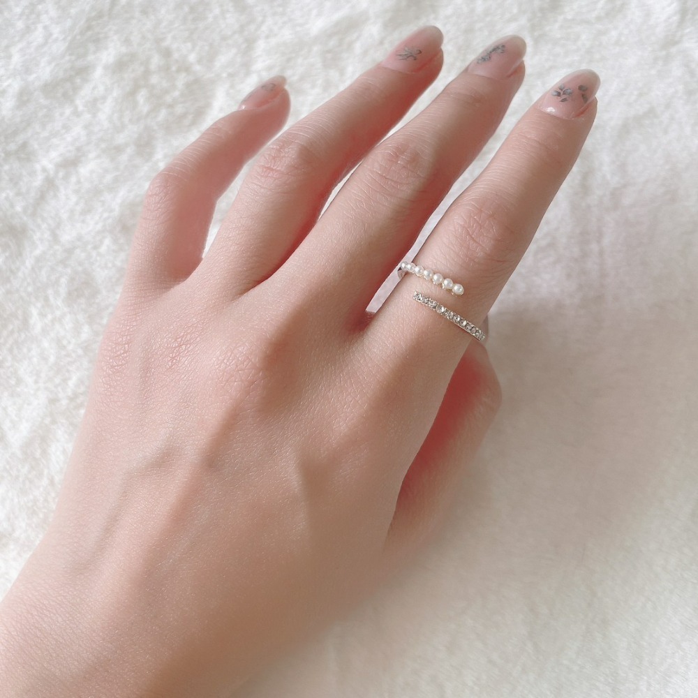 ⚡台灣快速出貨⚡𝐌𝐬. 𝐌𝐢𝐚𝐨 珍珠小鑽戒指｜AL100102-細節圖3