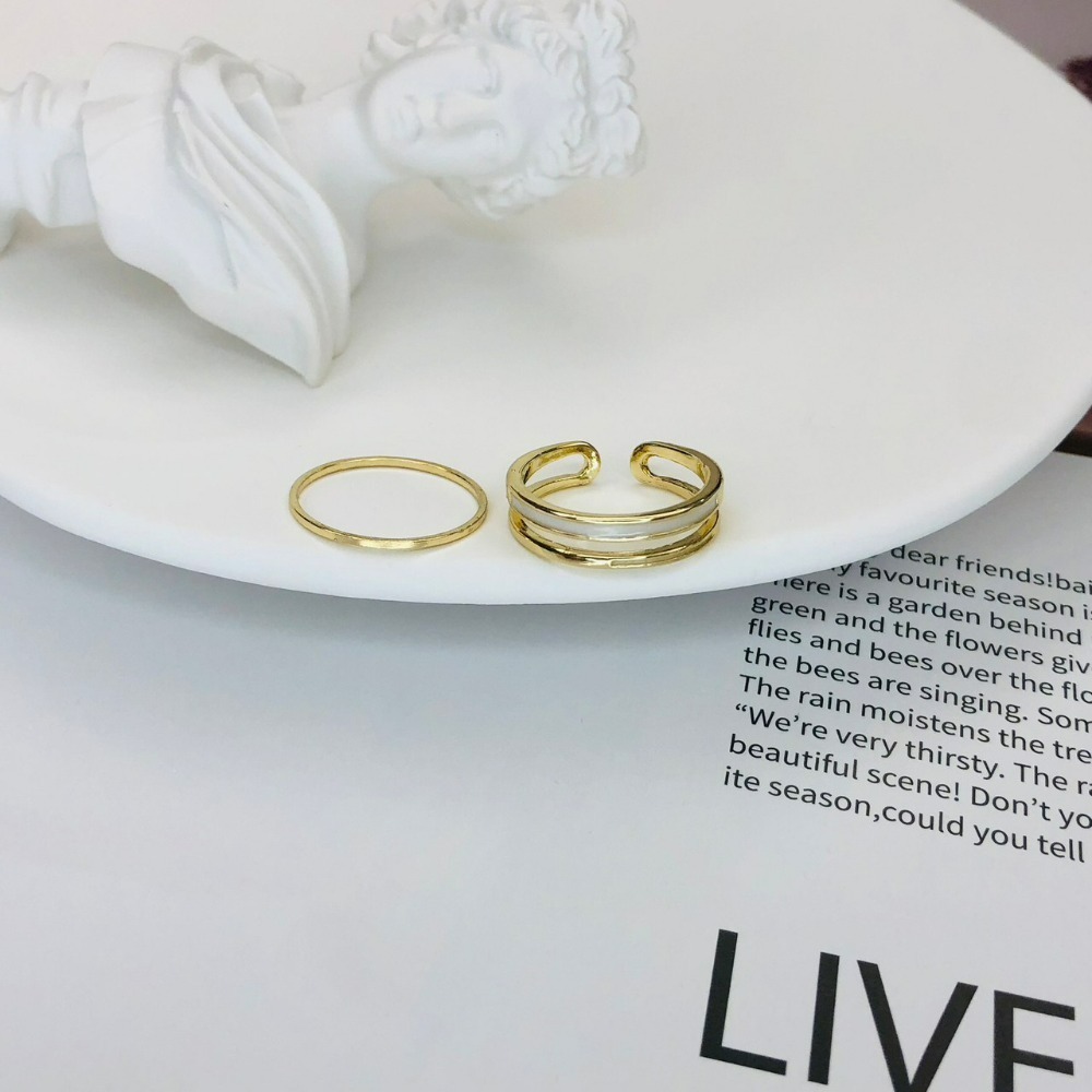 ⚡台灣快速出貨⚡𝐌𝐬. 𝐌𝐢𝐚𝐨 復古雙圈界指兩件組【AL100132】-細節圖2