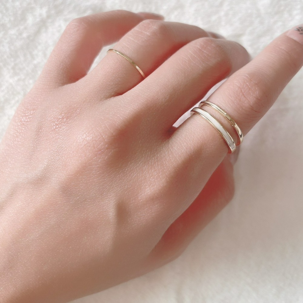 ⚡台灣快速出貨⚡𝐌𝐬. 𝐌𝐢𝐚𝐨 復古雙圈界指兩件組【AL100132】-細節圖4