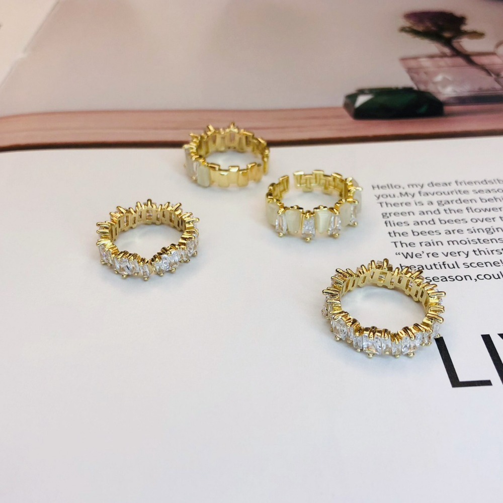 ⚡台灣快速出貨⚡𝐌𝐬. 𝐌𝐢𝐚𝐨 鑲鑽貓眼戒指兩件組【AL100152】-細節圖2