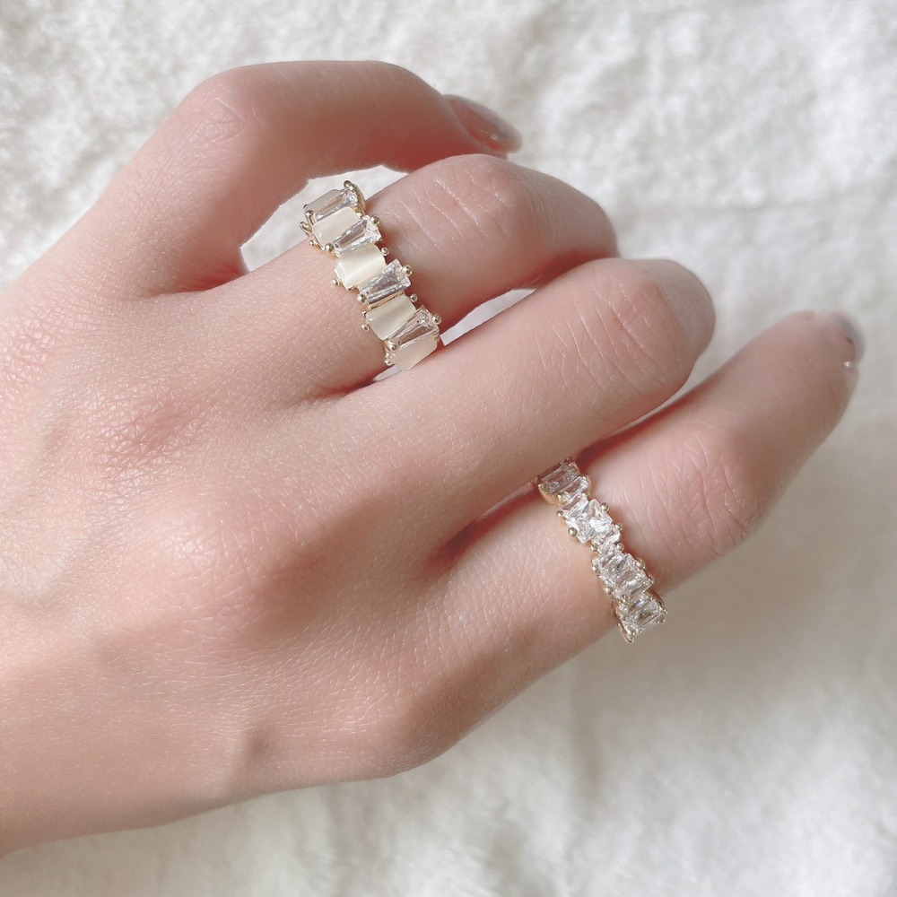 ⚡台灣快速出貨⚡𝐌𝐬. 𝐌𝐢𝐚𝐨 鑲鑽貓眼戒指兩件組【AL100152】-細節圖5