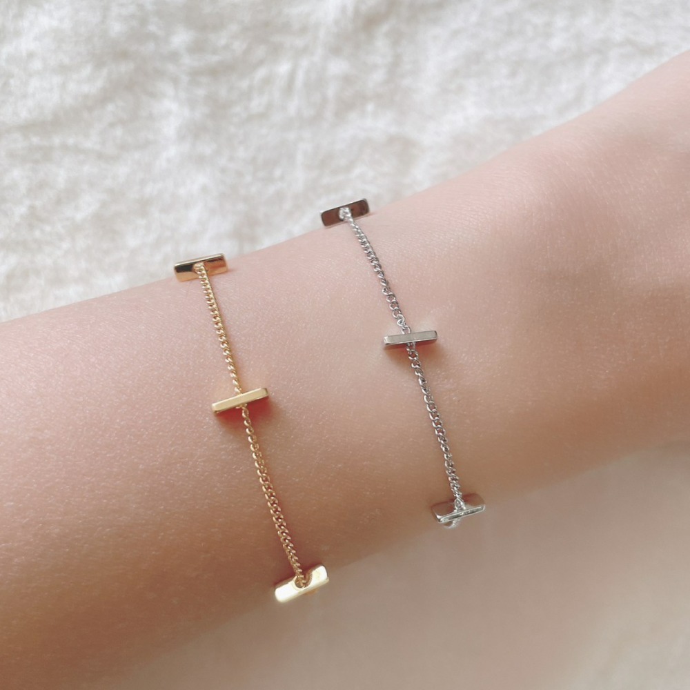 ⚡台灣快速出貨⚡𝐌𝐬. 𝐌𝐢𝐚𝐨 簡約小方塊手鍊【AC300780】-細節圖5