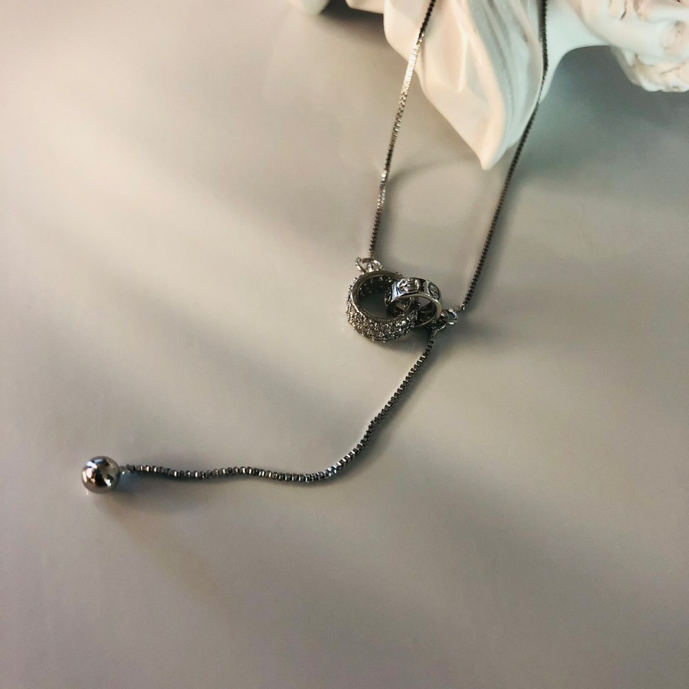 ⚡台灣快速出貨⚡𝐌𝐬. 𝐌𝐢𝐚𝐨 滿圈鑲鑽項鍊【AD300550】-細節圖2