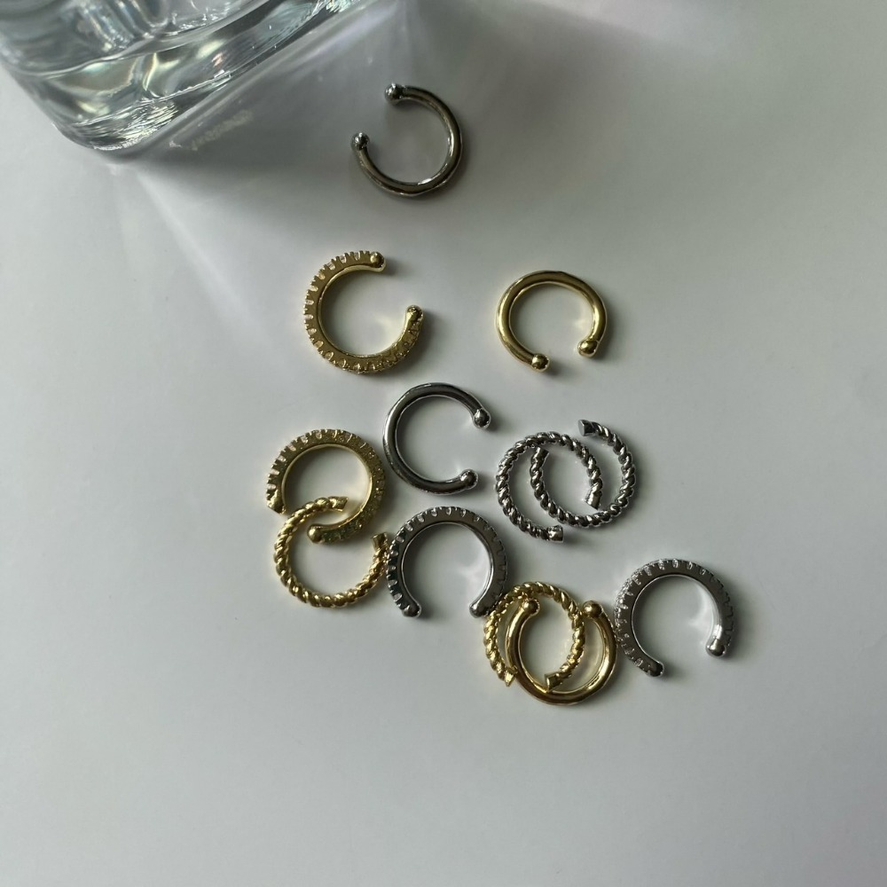 ⚡台灣快速出貨⚡𝐌𝐬. 𝐌𝐢𝐚𝐨 百搭鑲鑽耳夾三件組【AD200201】-細節圖3