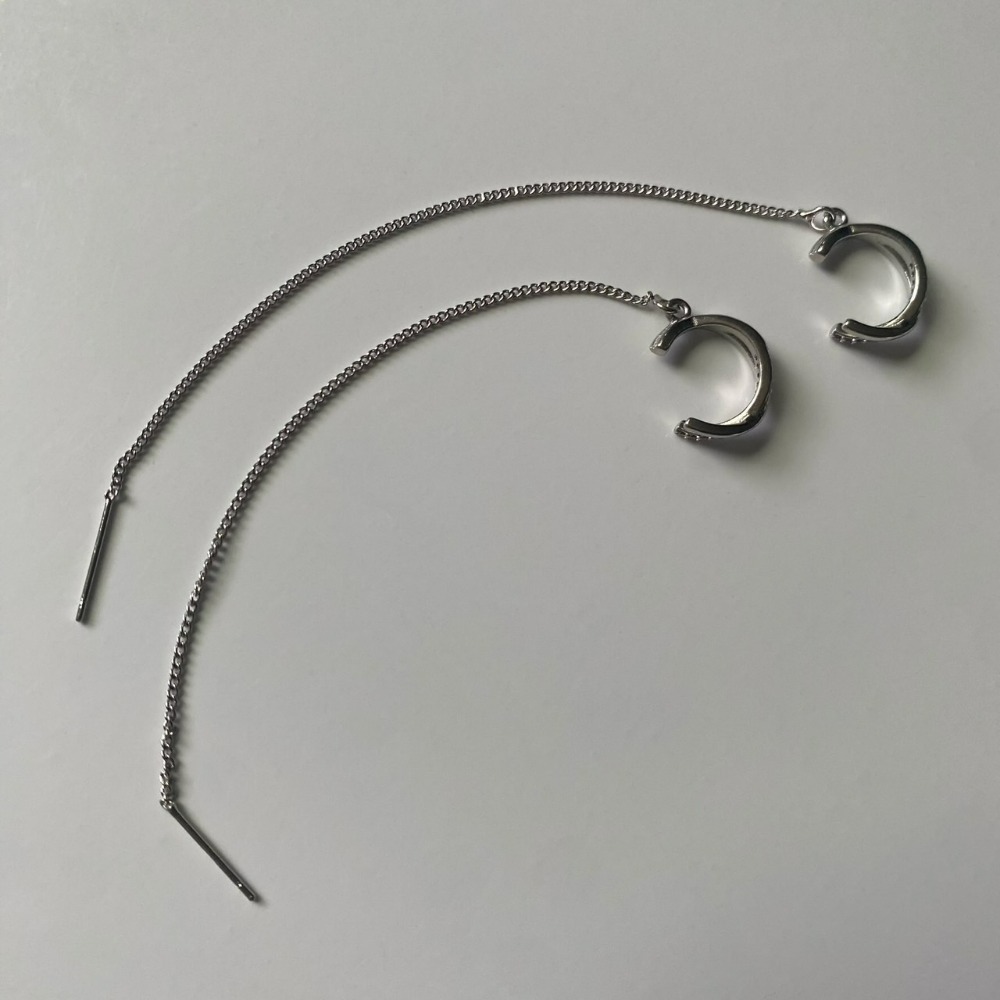 ⚡台灣快速出貨⚡𝐌𝐬. 𝐌𝐢𝐚𝐨 交叉鑲鑽鍊條耳環【AD200291】-細節圖2