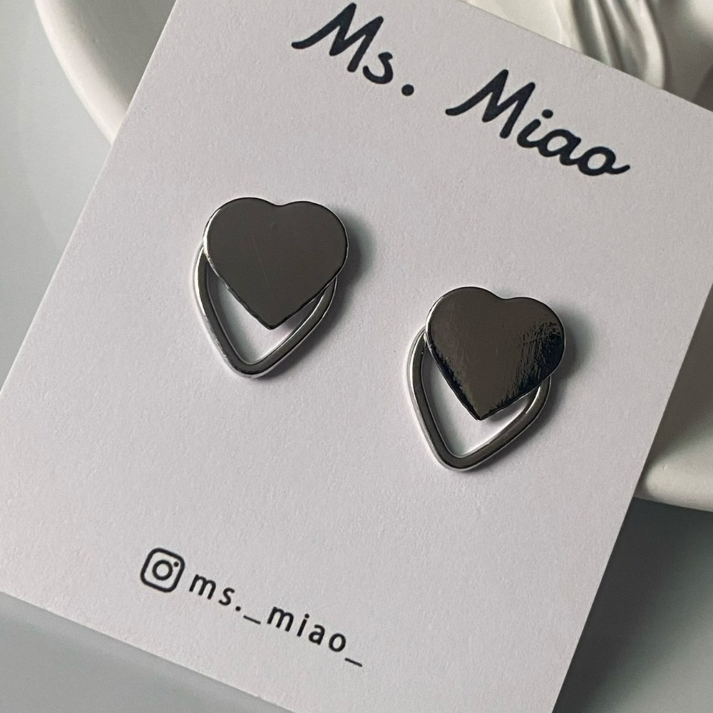 ⚡台灣快速出貨⚡𝐌𝐬. 𝐌𝐢𝐚𝐨 日常雙層愛心多種戴法耳環【AI200500】-細節圖5