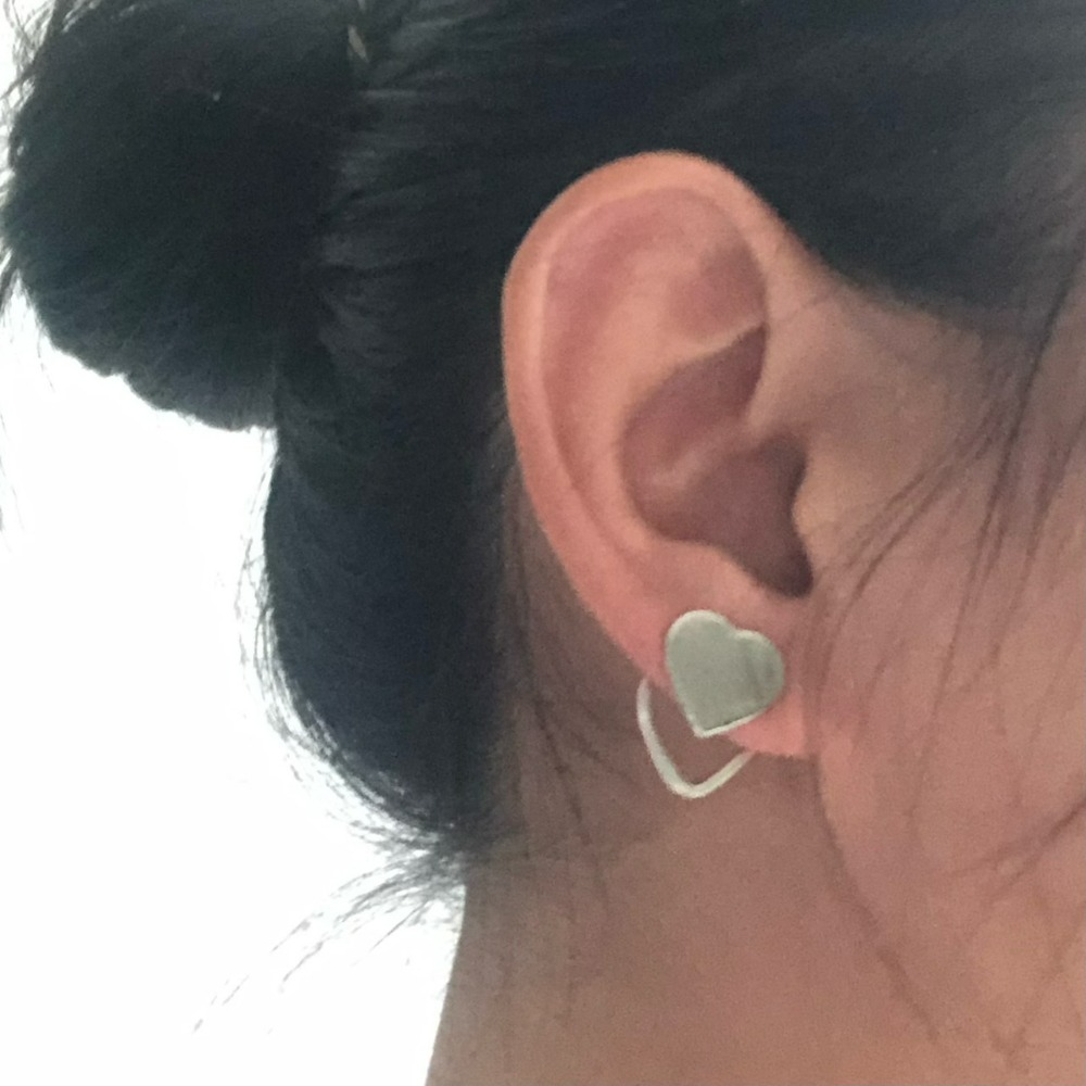 ⚡台灣快速出貨⚡𝐌𝐬. 𝐌𝐢𝐚𝐨 日常雙層愛心多種戴法耳環【AI200500】-細節圖7