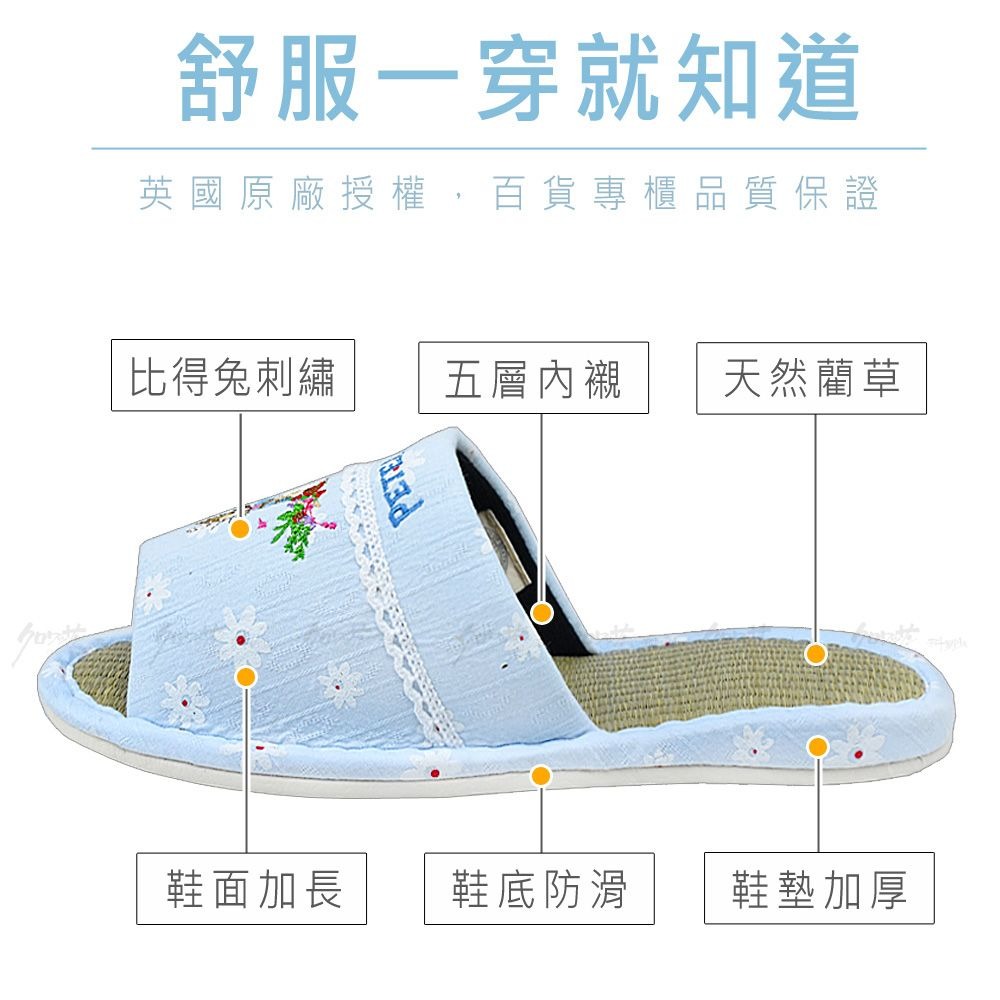 比得兔 室內草蓆拖鞋-細節圖2