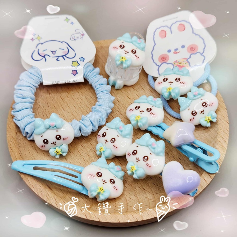 💎大鑽💎可愛卡通髮飾套裝 吉伊卡哇蝴蝶結系列 髮圈髮夾組合 兒童髮飾 甜美髮夾 療癒系髮飾 大鑽手作～N-規格圖2