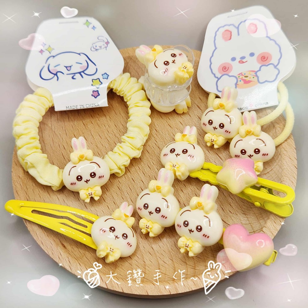 💎大鑽💎可愛卡通髮飾套裝 吉伊卡哇蝴蝶結系列 髮圈髮夾組合 兒童髮飾 甜美髮夾 療癒系髮飾 大鑽手作～N-規格圖2