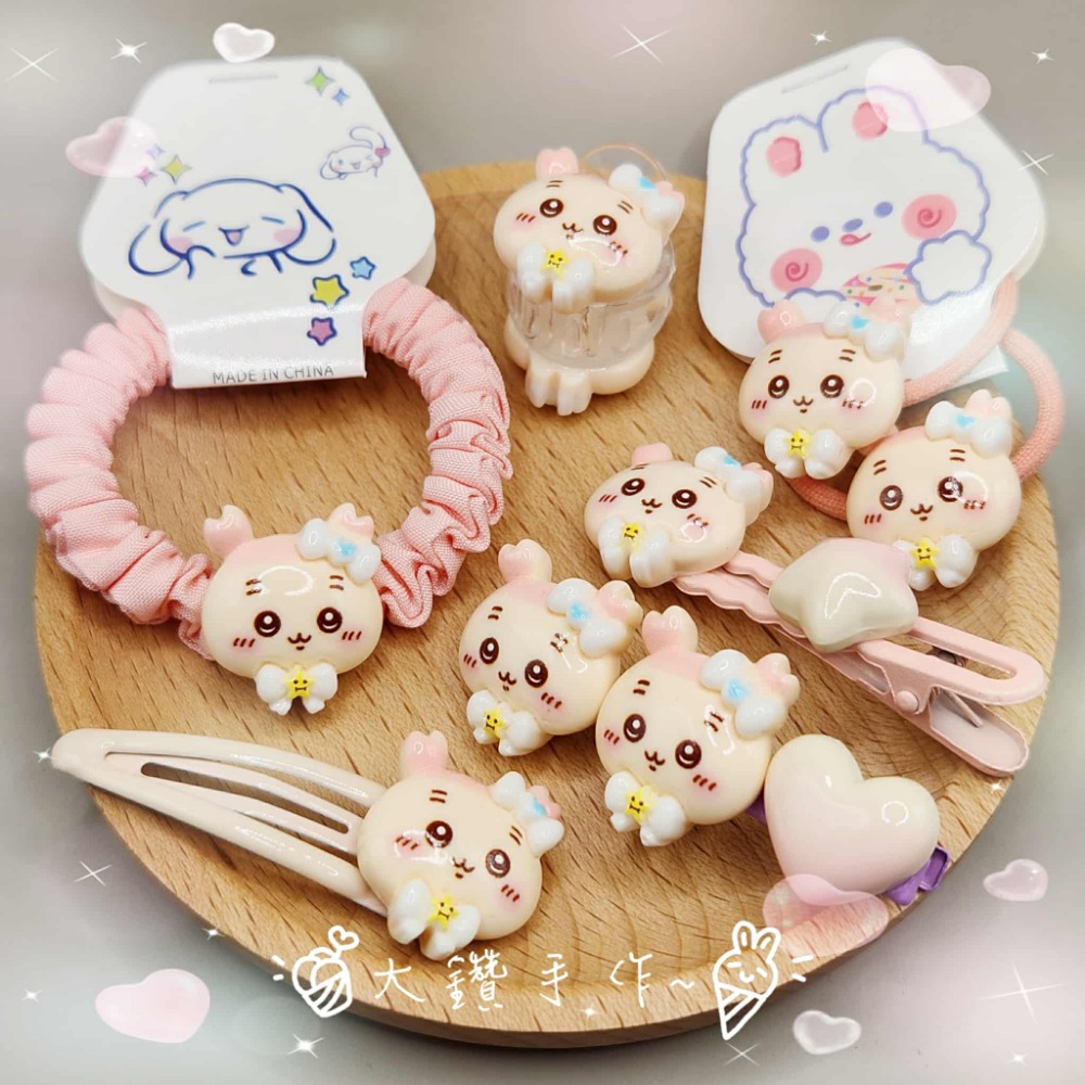 💎大鑽💎可愛卡通髮飾套裝 吉伊卡哇蝴蝶結系列 髮圈髮夾組合 兒童髮飾 甜美髮夾 療癒系髮飾 大鑽手作～N-規格圖2