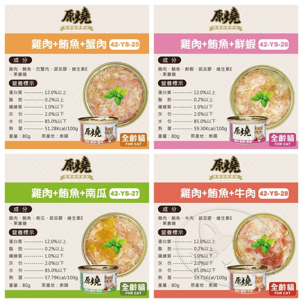 【旺生活】原燒 貓罐 化毛罐 貓副食罐 貓罐頭 80g/罐  貓咪罐頭 除毛球 寵物罐頭-細節圖9