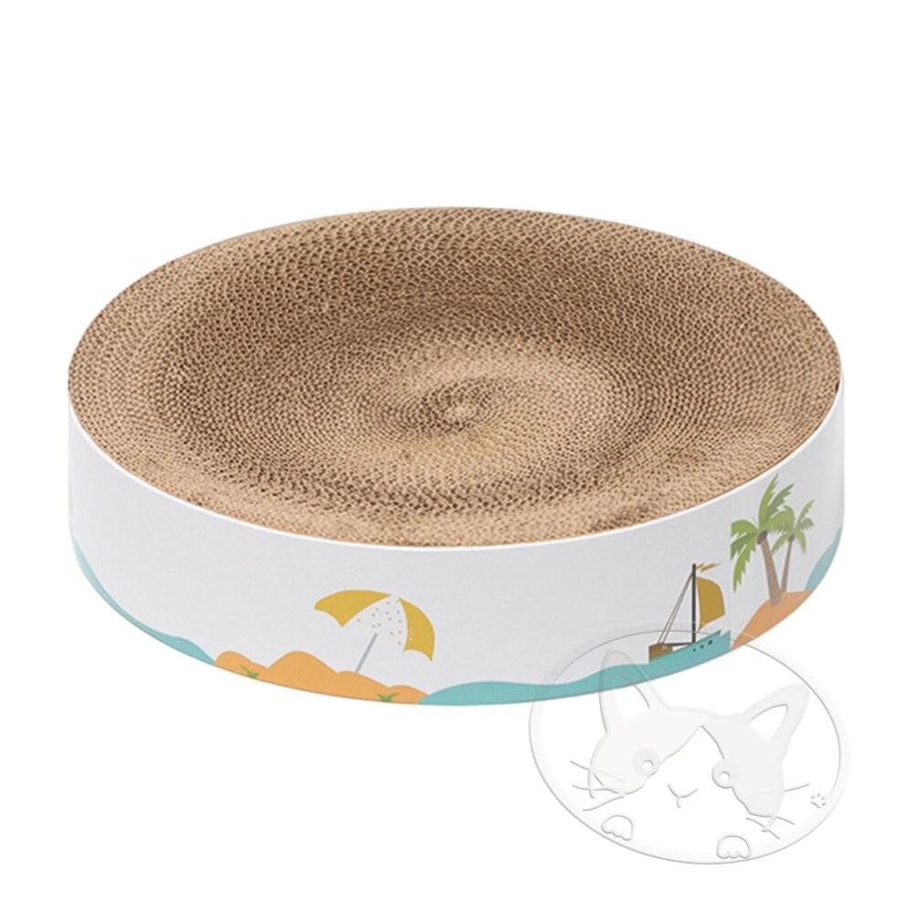 【旺生活】貓咪專屬磨爪樂趣！超大圓盤型貓抓窩 貓咪最愛的遊戲玩具 貓咪專用圓盤型貓抓板 愛上磨爪-細節圖2