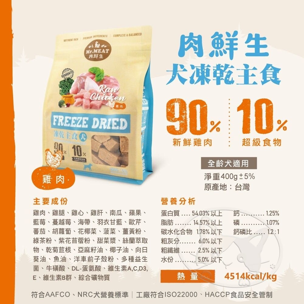 【旺生活】Mr.MEAT 肉鮮生狗凍乾主食 400g 寵物凍乾 狗凍乾 鮮肉凍乾 寵物點心 寵物零食 狗飼料-細節圖10