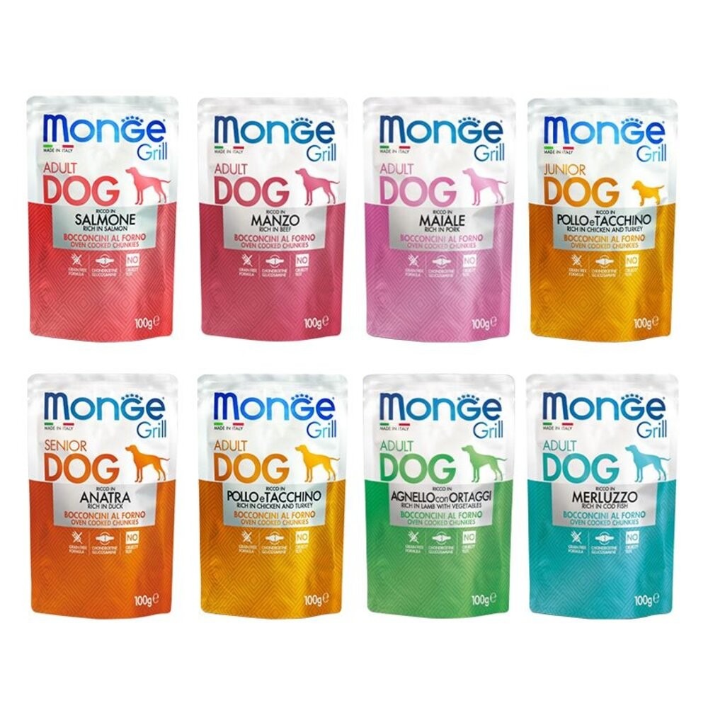 【旺生活】瑪恩吉 Monge Grill 炙燒肉塊無穀主食狗餐包 100g 狗餐包 主食餐包 狗肉塊-細節圖2