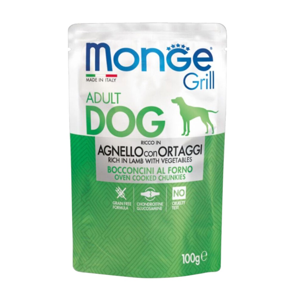【旺生活】瑪恩吉 Monge Grill 炙燒肉塊無穀主食狗餐包 100g 狗餐包 主食餐包 狗肉塊-規格圖11