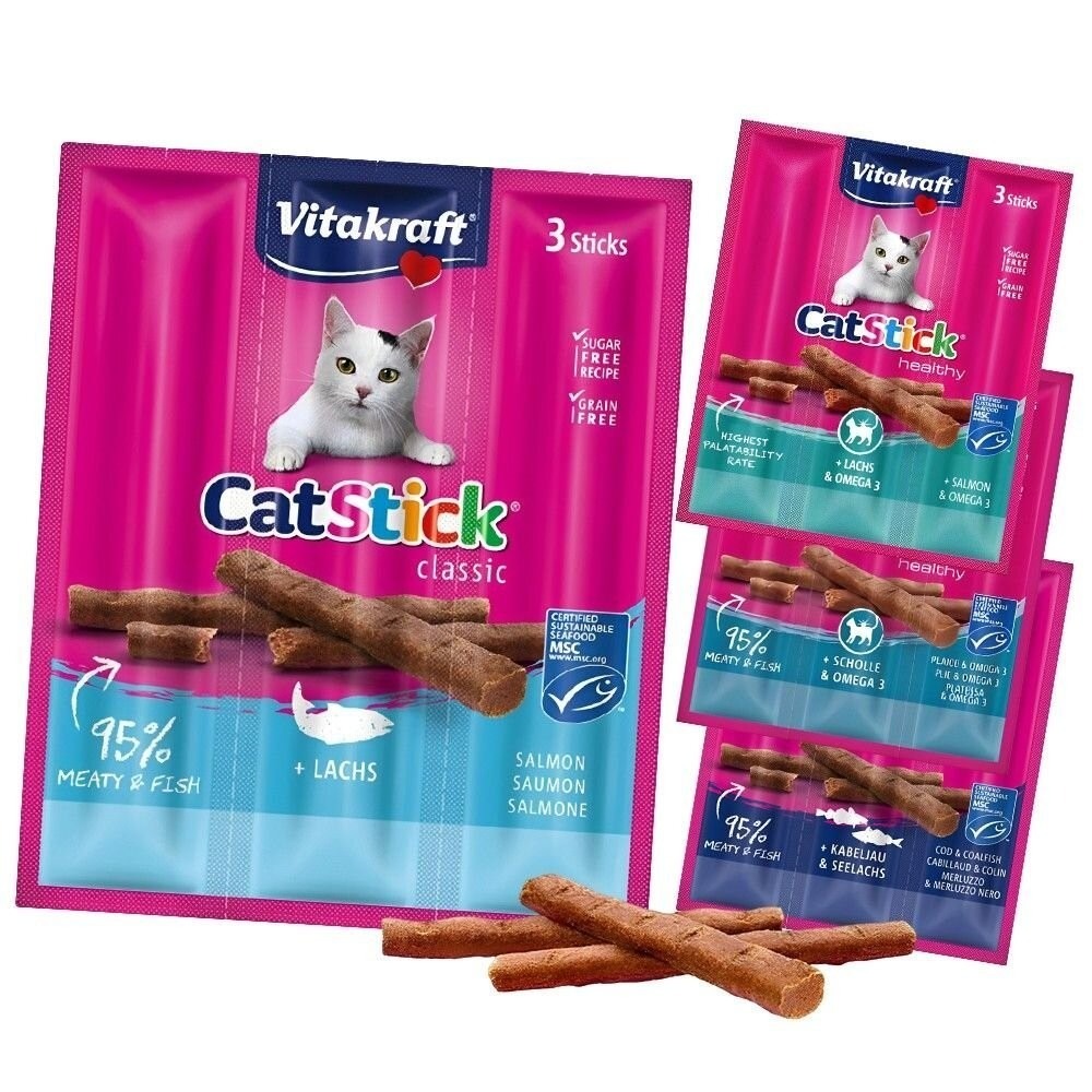 【旺生活】Vitakraft 德國 貓快餐 貓咪肉條 3條入/袋 貓零食 寵物肉條 海鮮肉條 貓奴首選-細節圖2