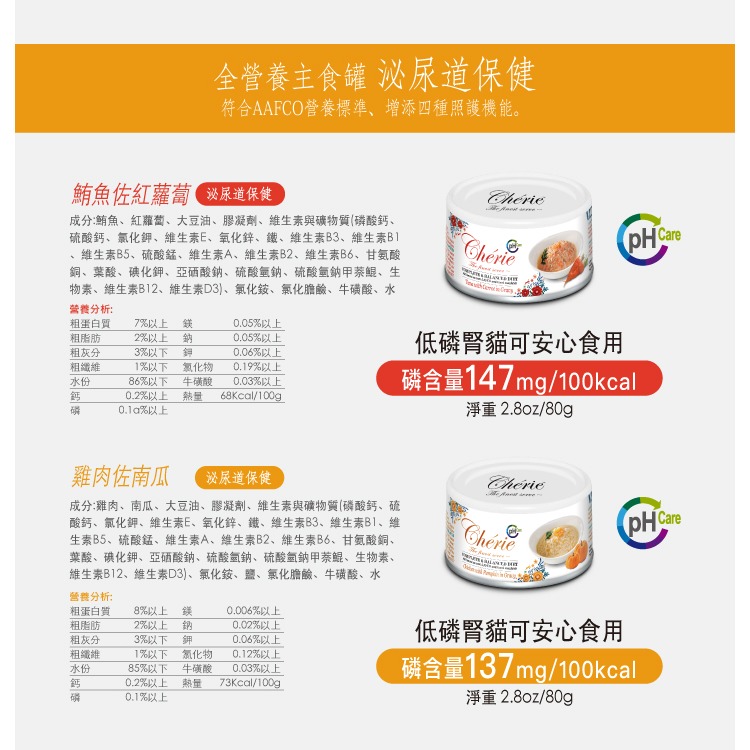 【WangLife】Cherie法麗貓餐罐 無穀主食貓餐包丨80g丨貓主食罐 主食餐包 貓罐頭 貓餐包 寵物食品-細節圖7