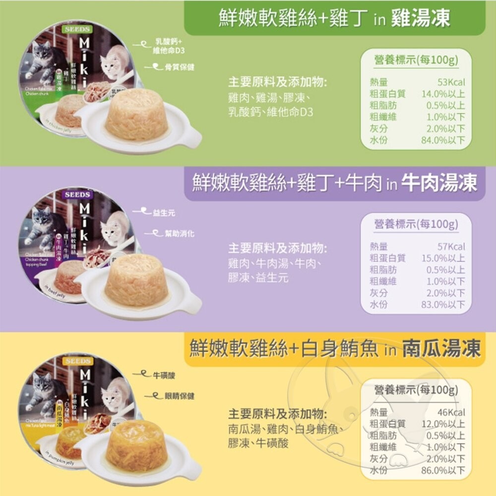 【旺生活】SEEDS Miki特級機能貓愛餐杯 80g 鮮湯凍起來 貓罐頭 聖萊西 貓點心 寵物點心-細節圖8