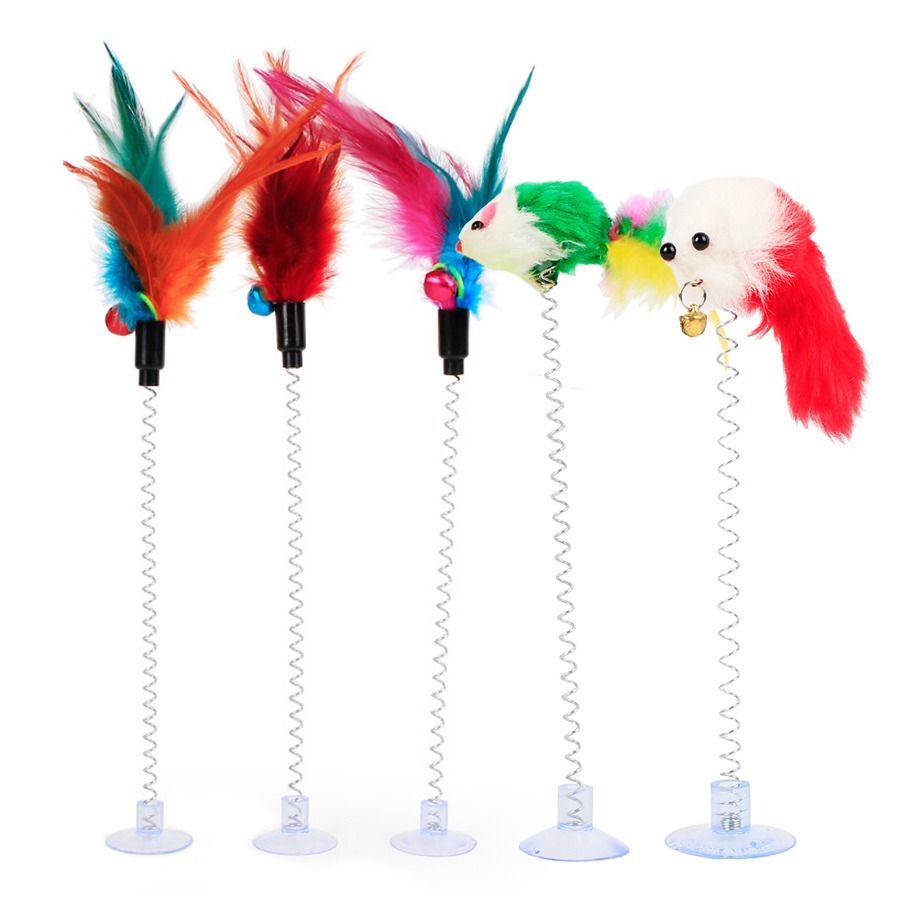 【WangLife】吸盤式彈簧逗貓棒 逗貓棒 貓玩具 寵物玩具 貓遊戲 固定式吸式逗貓棒式逗貓棒-細節圖2