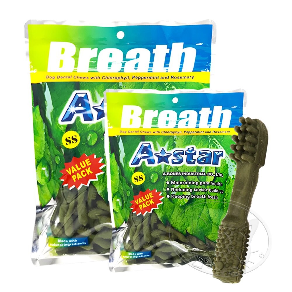 【旺生活】A Star 多效雙頭潔牙骨 80g/240g 狗潔牙 狗點心 狗零食 潔牙骨 狗潔牙骨-細節圖2