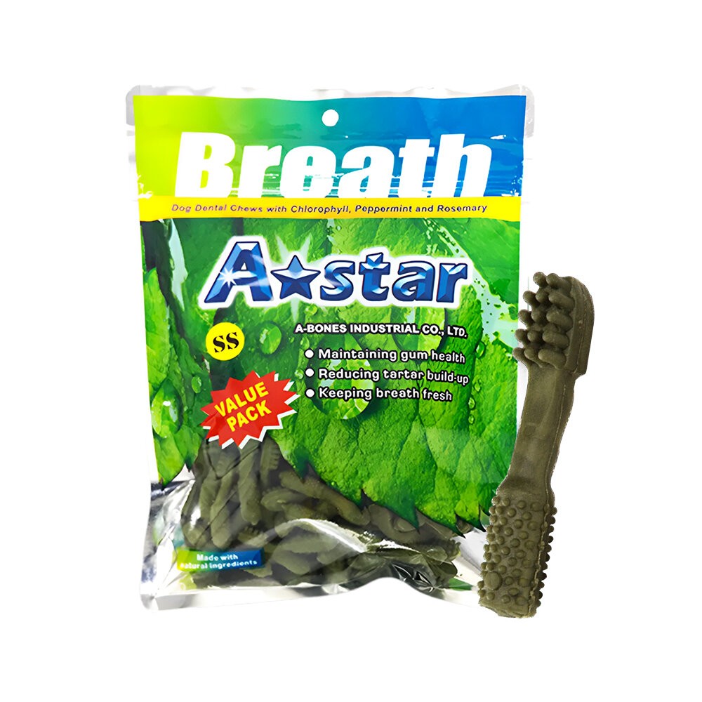 【旺生活】A Star 多效雙頭潔牙骨 80g/240g 狗潔牙 狗點心 狗零食 潔牙骨 狗潔牙骨-規格圖7