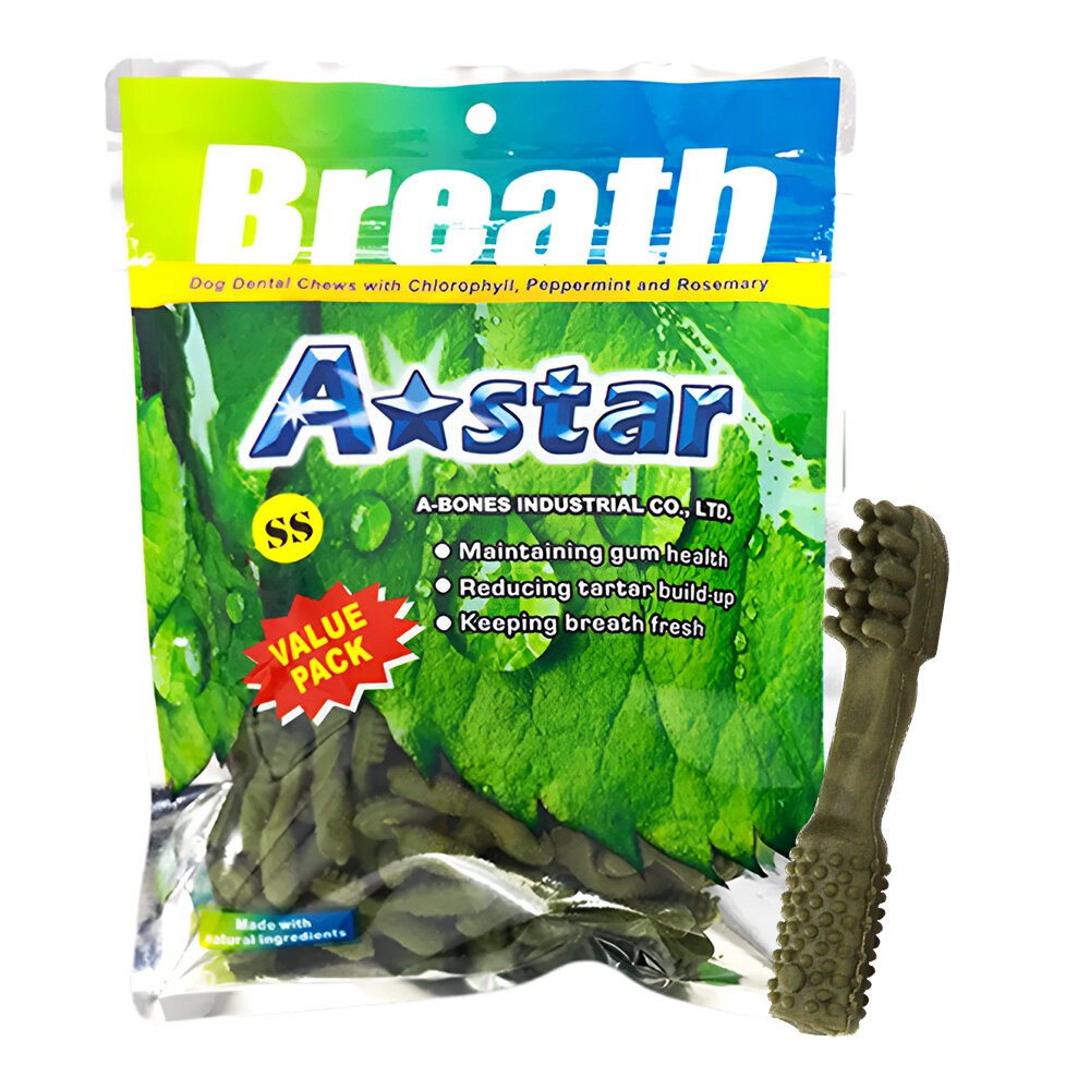 【旺生活】A Star 多效雙頭潔牙骨 80g/240g 狗潔牙 狗點心 狗零食 潔牙骨 狗潔牙骨-規格圖7