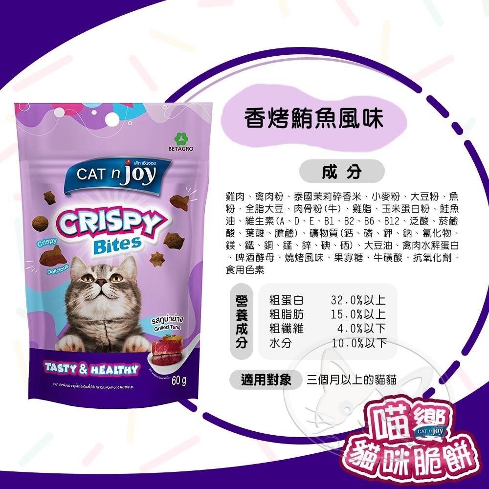 【旺生活】喵饗 喵響 貓咪脆餅 寵物零食 貓零食 餅乾 獎勵點心 60g 貓咪餅乾 海鮮口味-細節圖10