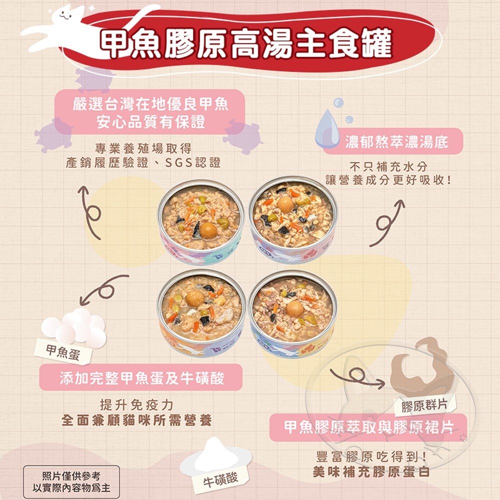 【WangLife】貓侍Catpool Q彈甲魚膠原高湯主食罐 80g 貓罐 鮮肉罐頭 低磷 主食罐-細節圖9