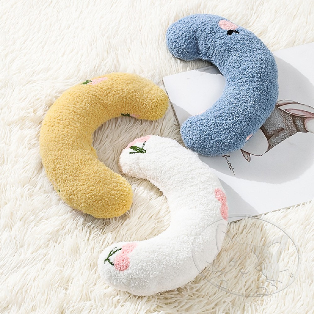 【WangLife】泰迪絨半月枕 U型寵物睡枕 小枕頭 寵物抱枕 柔軟舒適 深度睡眠-細節圖5