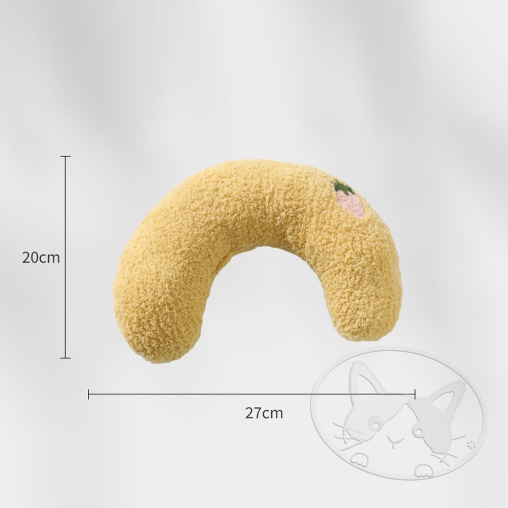 【WangLife】泰迪絨半月枕 U型寵物睡枕 小枕頭 寵物抱枕 柔軟舒適 深度睡眠-細節圖7
