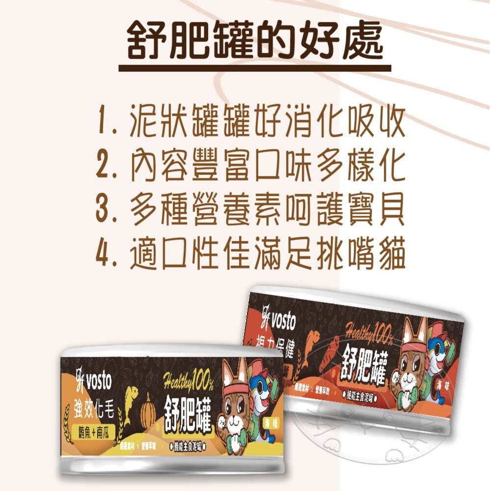 【旺生活】VOSTO 舒肥罐 50g【整箱24入組】主食泥罐 貓罐頭 主食罐 寵物罐頭 泥食-細節圖4