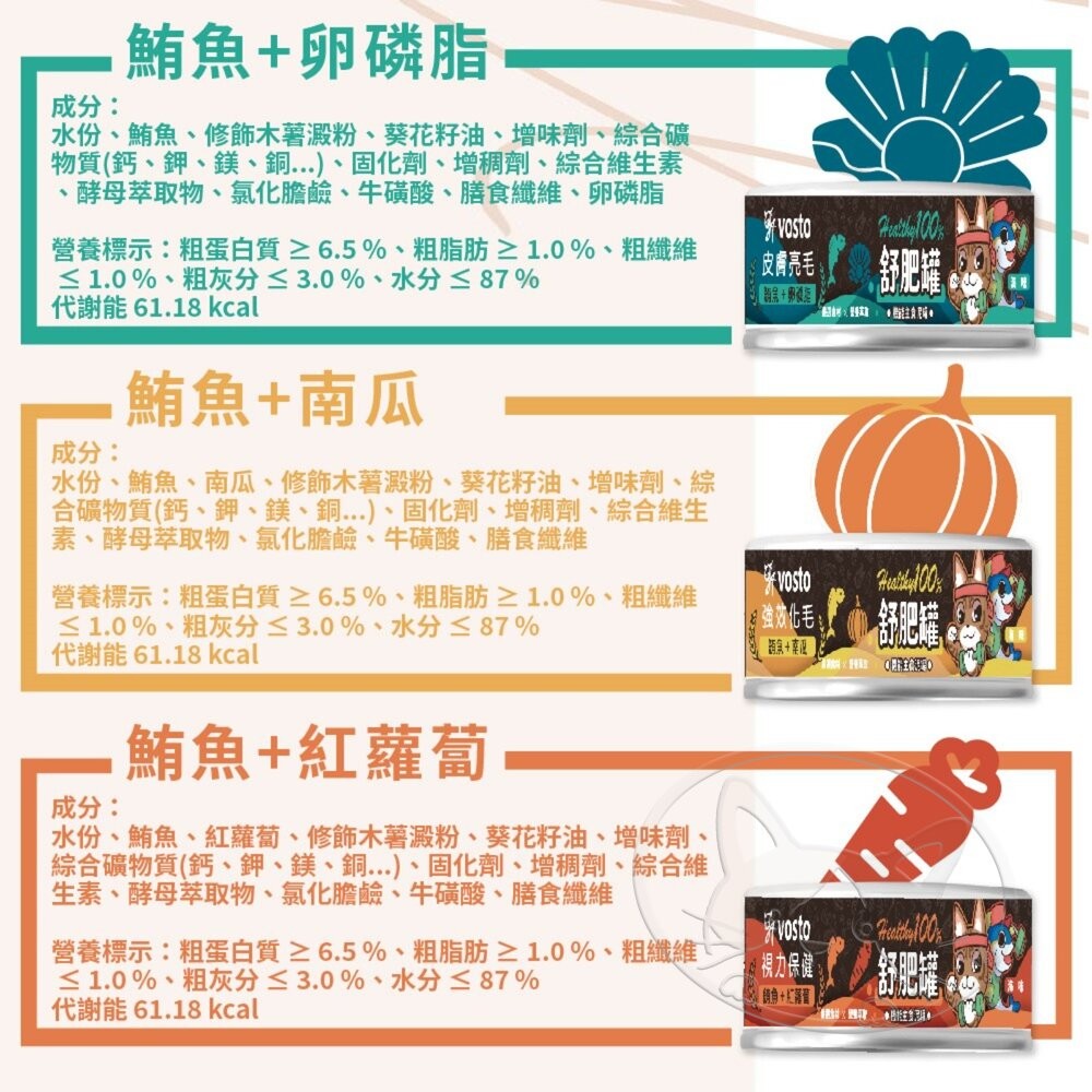 【旺生活】VOSTO 舒肥罐 50g【整箱24入組】主食泥罐 貓罐頭 主食罐 寵物罐頭 泥食-細節圖6