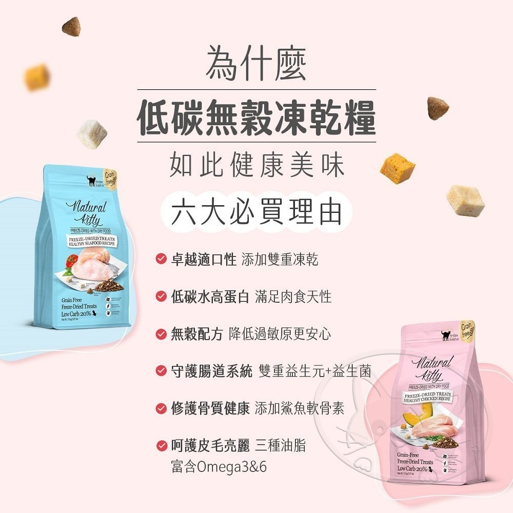 【WangLife】Natural KItty 自然小貓 低碳無穀凍乾糧︱800g/1.8kg︱凍乾貓糧-細節圖5
