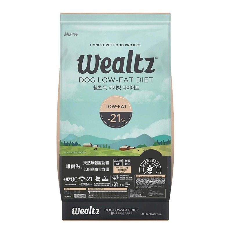 【WangLife】Wealtz 維爾滋 全系列∣吸氧夾鏈獨立包 300g∣ 天然無穀狗飼料 韓國品牌飼料 犬糧-規格圖11