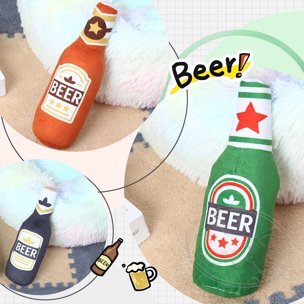 【WangLife】BEER瓶裝玩具 犬用玩具 寵物毛絨玩具 狗狗玩具 毛絨玩具-細節圖6