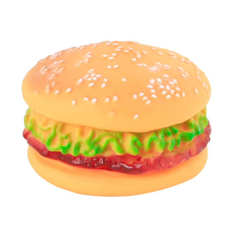 【WangLife】仿真漢堡 搪膠BB發聲玩具 搪膠發聲漢堡包 狗狗 仿真 磨牙玩具 寵物用品 狗玩具-規格圖7