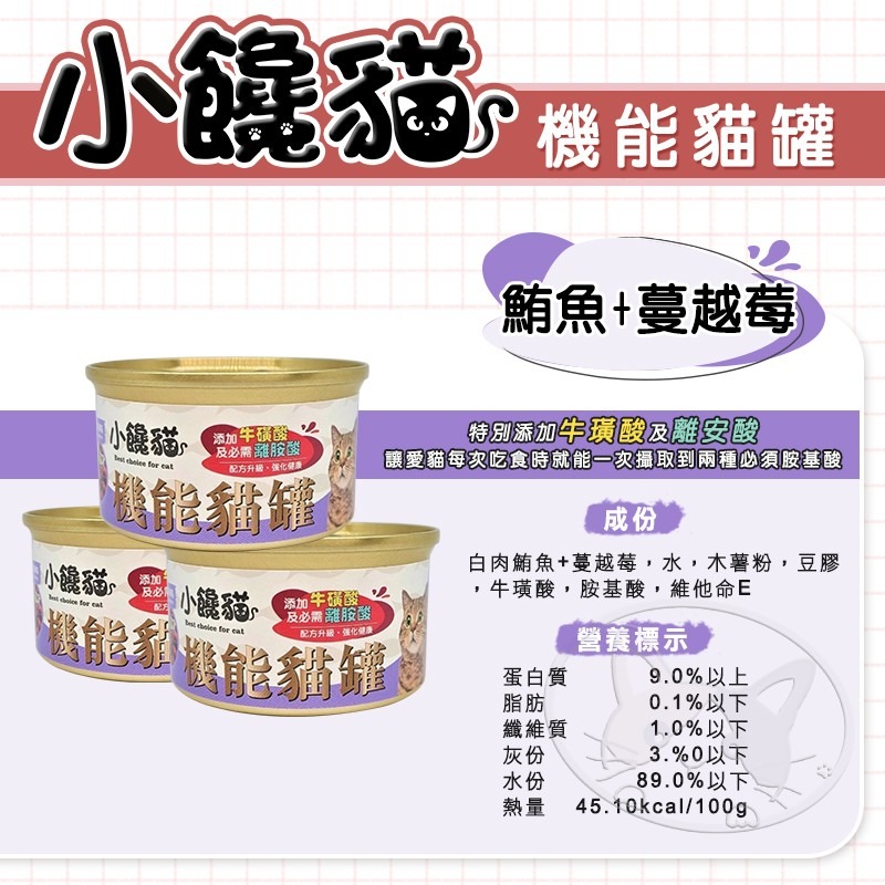 【WangLife】小饞貓 機能貓罐 (80g箱購24入) 貓罐 貓點心罐 寵物罐頭 貓罐頭 6種口味-細節圖9