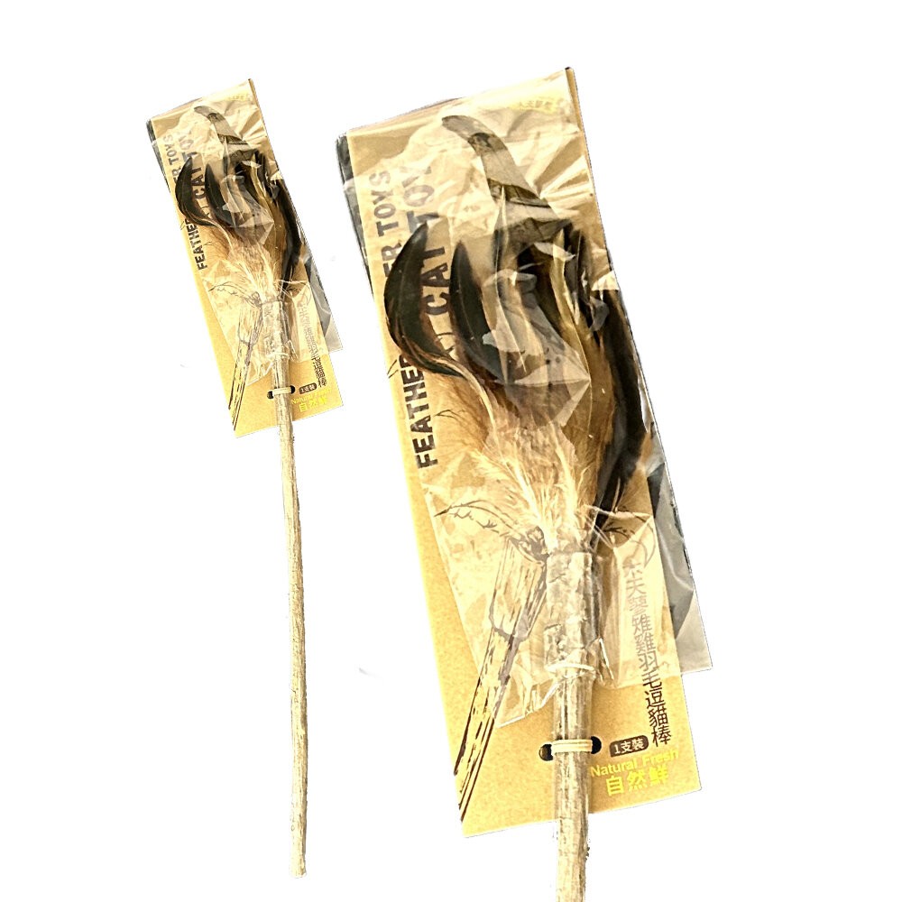 【旺生活】Natural Fresh 自然鮮 貓玩具系列 木天蓼雉雞羽毛逗貓棒 貓潔牙 貓零食 貓玩具-規格圖3