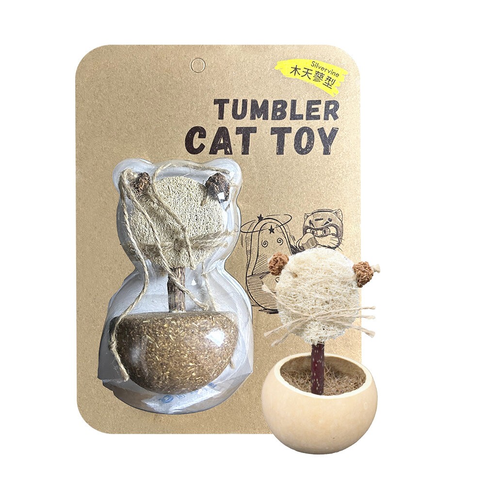 【旺生活】Natural Fresh 自然鮮 貓玩具系列 熊貓/金絲雀 潔牙不倒翁 貓潔牙 貓零食 貓玩具-規格圖3